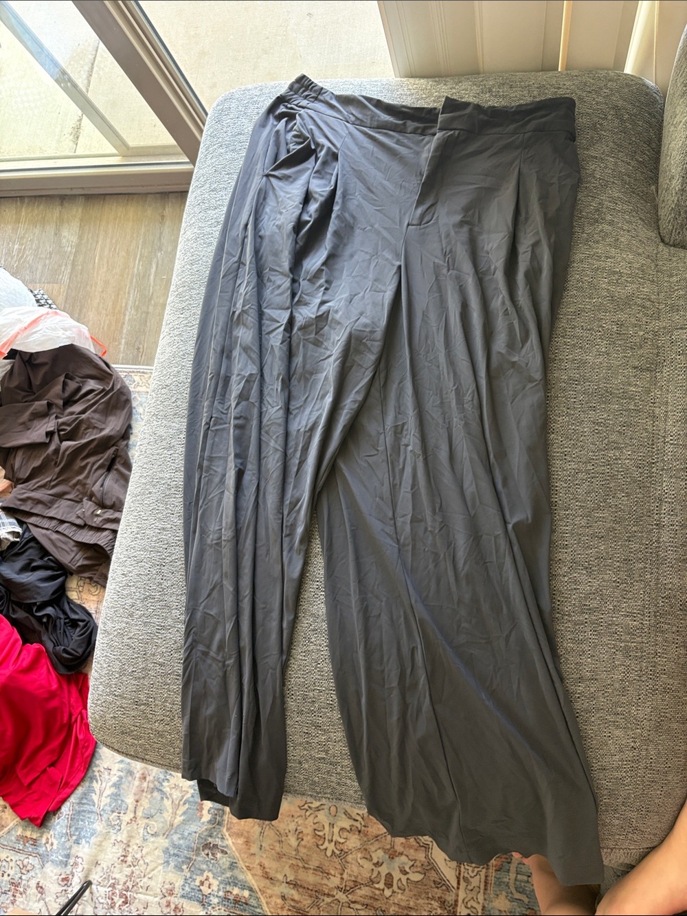Athleta Women's Black Wide-Leg Pull-On Pants